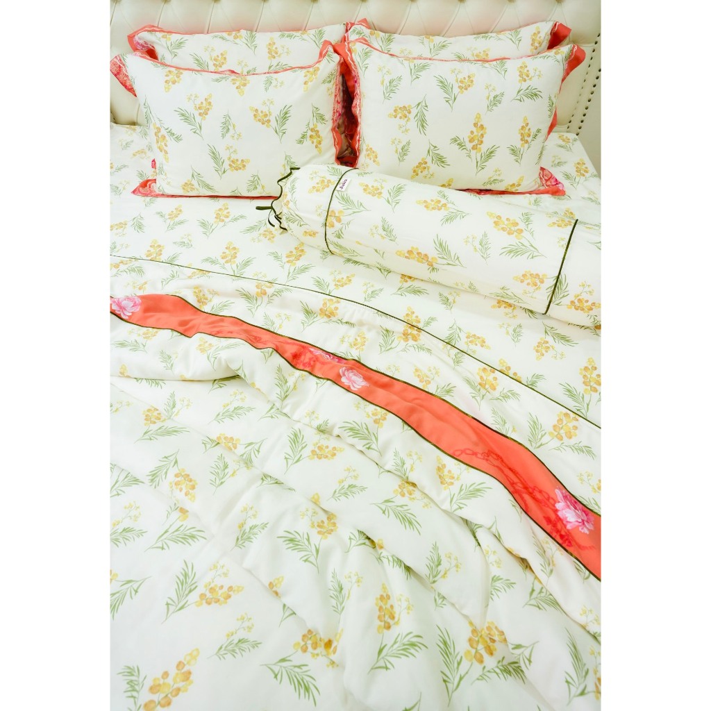 Bộ Chăn Ga Gối 810 Lụa Tencel JULIA Sợi Bông Siêu Mềm Mịn Hàn Quốc Họa Tiết Hoa