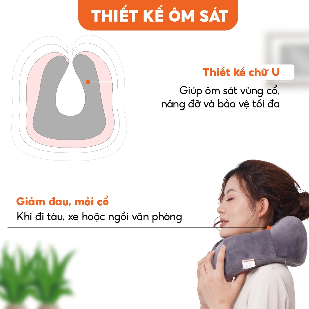 Ảnh Gối Kê Cổ Chữ U Văn Phòng Bamozo Tiện Dụng Chống Mỏi Vai Gáy 1