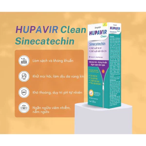 Dung dịch vệ sinh Hupavir Sinecatechin Clean 120ml hỗ trợ Sùi mào gà, gai, herpes rửa hàng ngày cho cả nam và nữ