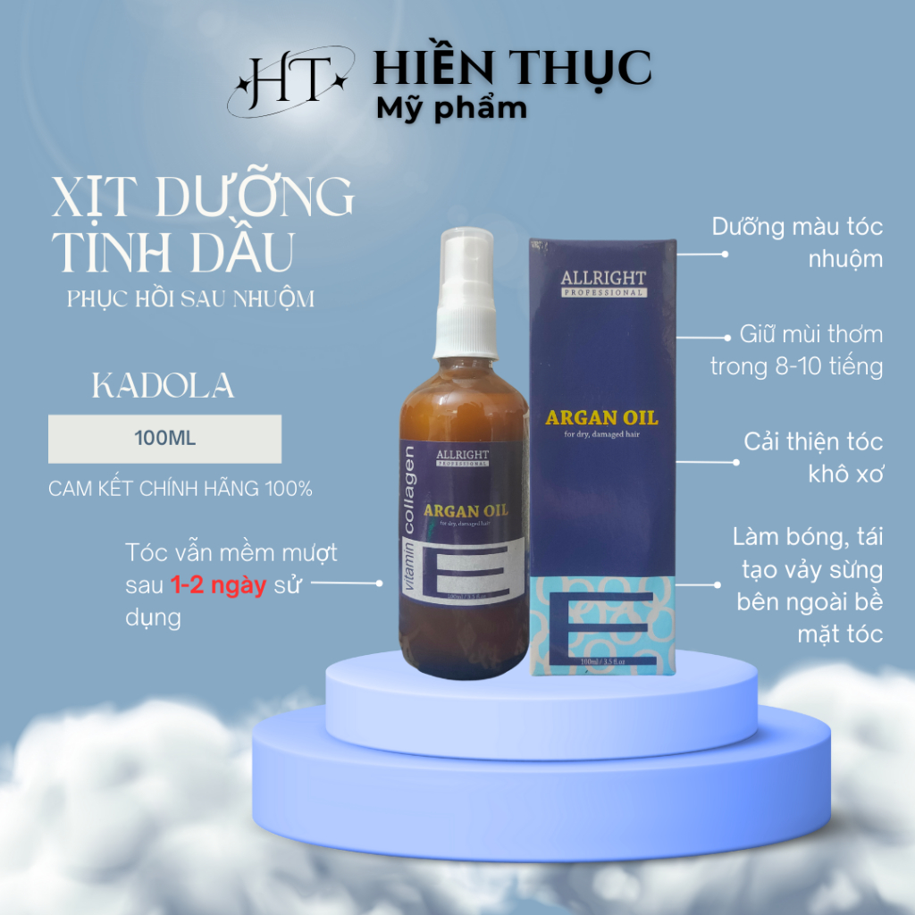 Xịt dưỡng tinh dầu Argan Oil Dưỡng ẩm sâu bên trong tóc 100ml chính hãng