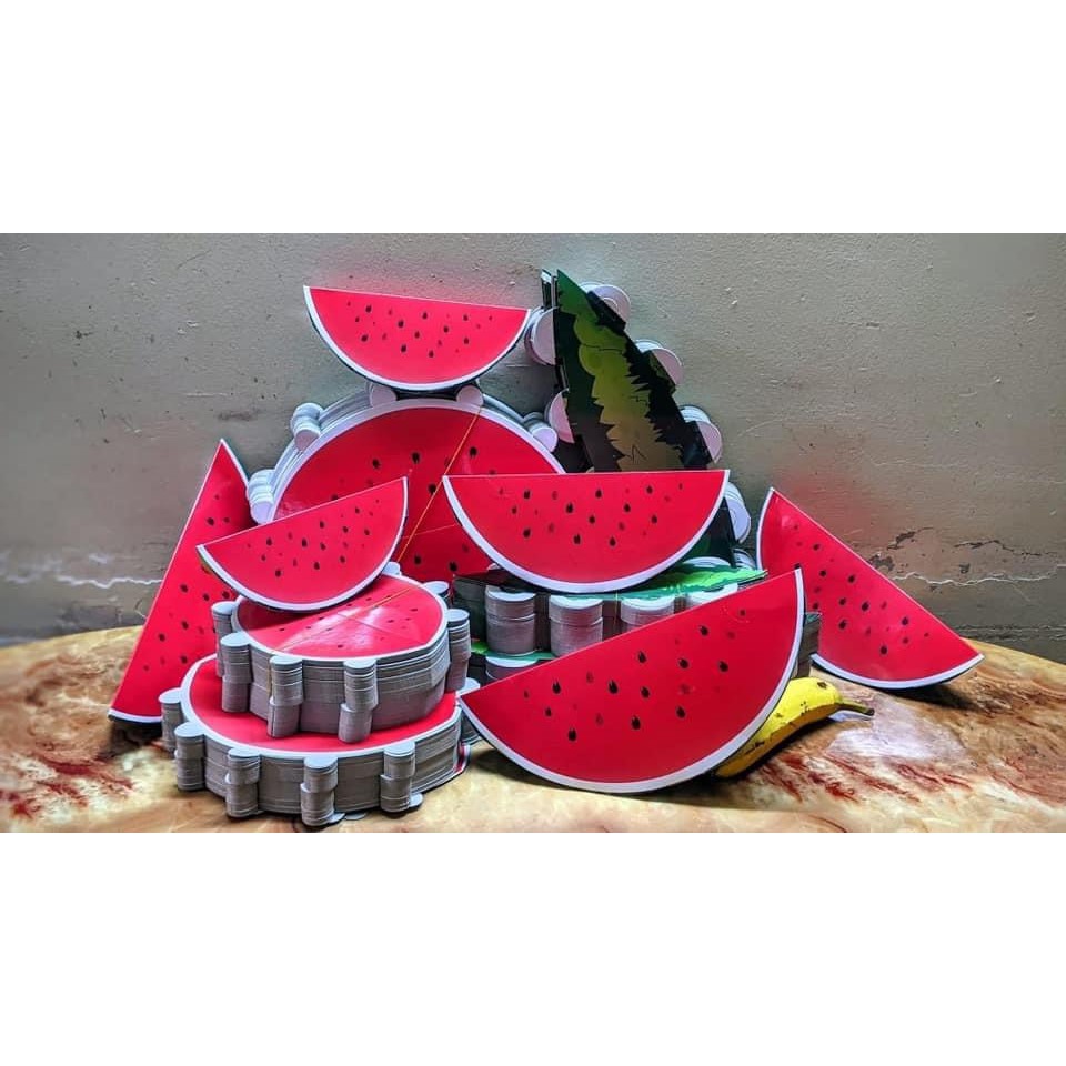 Mô hình bánh chưng, bánh tét, dưa hấu bằng hộp giấy trang trí Tết - Kem Shop K55