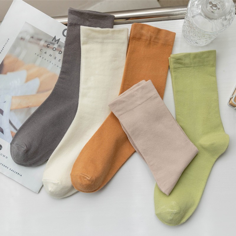 Tất cổ cao nữ cotton trơn mịn - Vỡ nữ giữ ấm, khử mùi tốt ZANABRA T786
