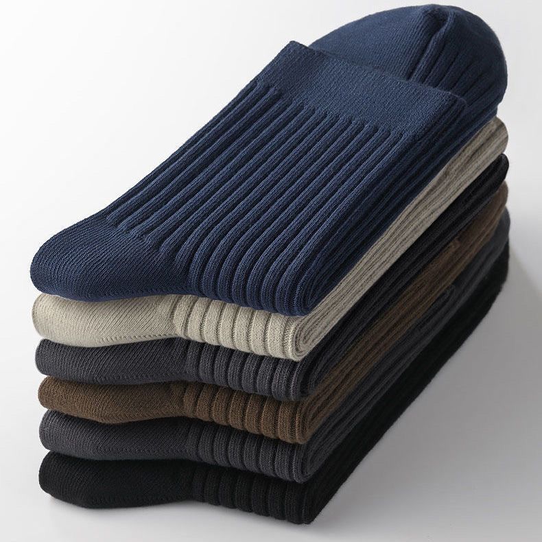 Tất cổ cao nam cotton gân tăm - Vớ nam công sở, kháng khuẩn co dãn thoải mái ZANABRA T44