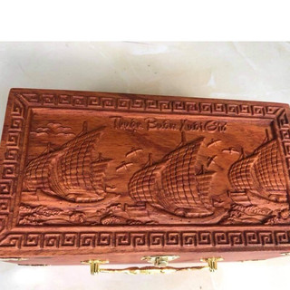 Hộp đựng CON DẤU CÔNG TY, đựng trang sức GỖ HƯƠNG chạm THUẬN BUỒM XUÔI GIÓ CỰC ĐẸP ( LOẠI TO- ẢNH THẬT 100%)