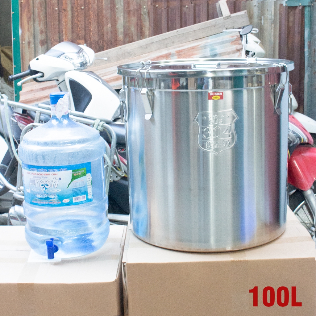 Nồi xô inox 304 100L- nồi inox 50x50cm có khóa đựng thực phẩm | Shopee ...