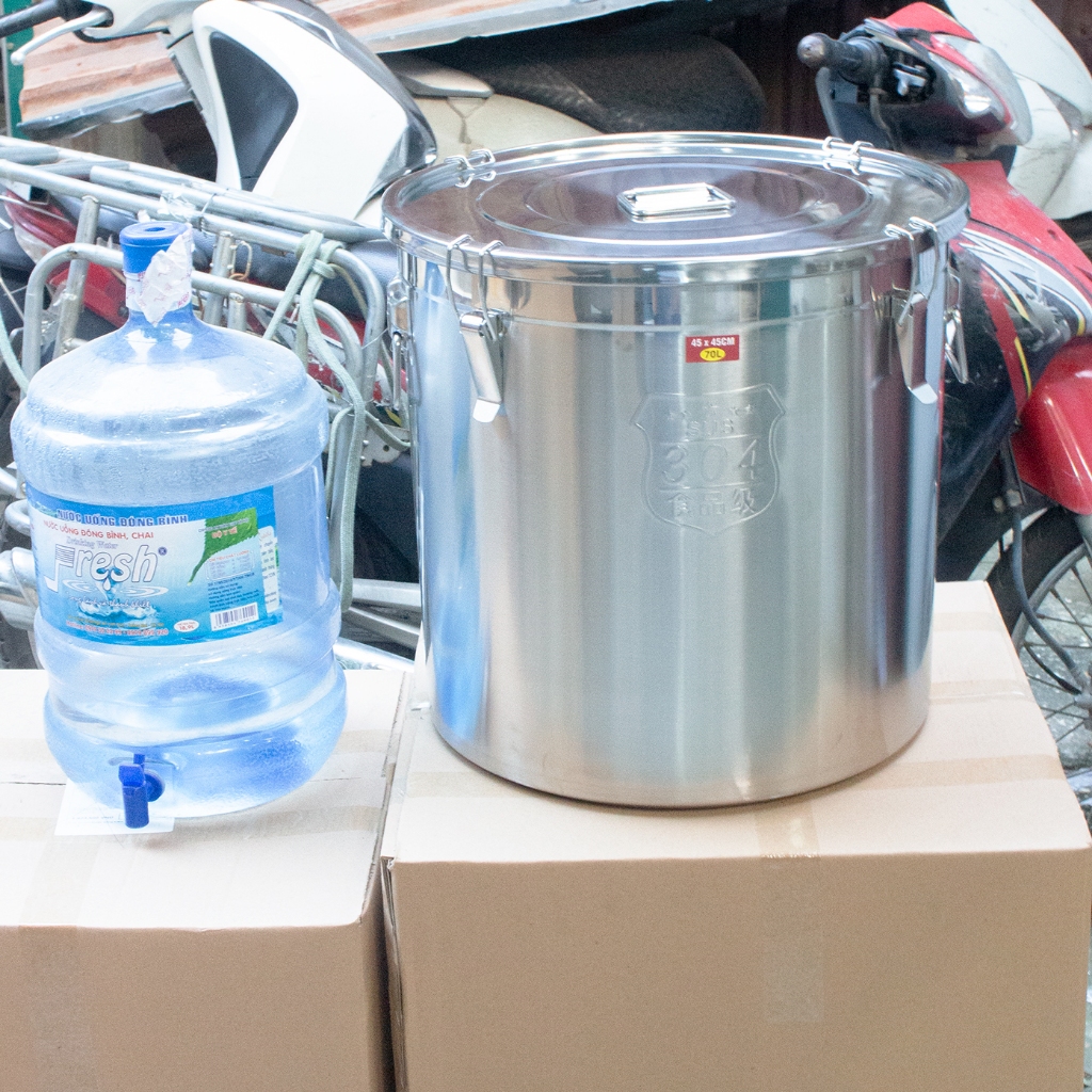 Nồi xô inox 304 70L- nồi inox 45x45cm có khóa đựng thực phẩm | Shopee ...