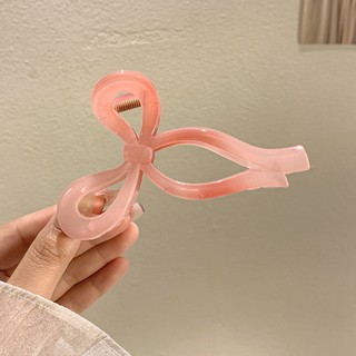 Kẹp Tóc Nơ, kẹp Tóc Càng Cua Dạng Nơ Lớn Bằng Acrylic Màu Thạch Thời Trang Cho Nữ