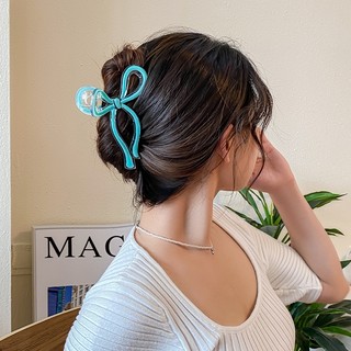 Kẹp Tóc Nơ, kẹp Tóc Càng Cua Dạng Nơ Lớn Bằng Acrylic Màu Thạch Thời Trang Cho Nữ