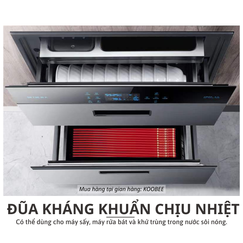 [10 ĐÔI] Đũa Màu Đỏ Mạ Vàng Kháng Khuẩn Cao Cấp – Đũa Ăn Cơm Sợi Thủy Tinh Chịu Nhiệt Cho Gia Đình, Đám Cưới, Hỷ Sự