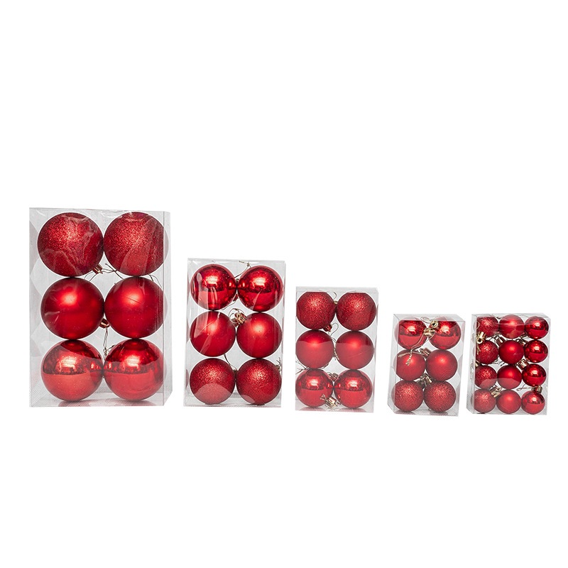Set 6 quả châu trang trí Noel - Quả bóng treo cây thông Giáng sinh kiểu châu mờ
