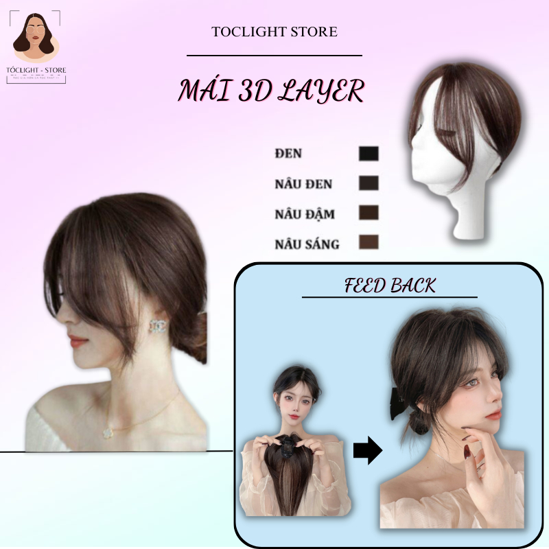 Tóc mái giả che hói layer 3d 2 mai cực đẹp không lộ-Mái giả 2 bên phong ...
