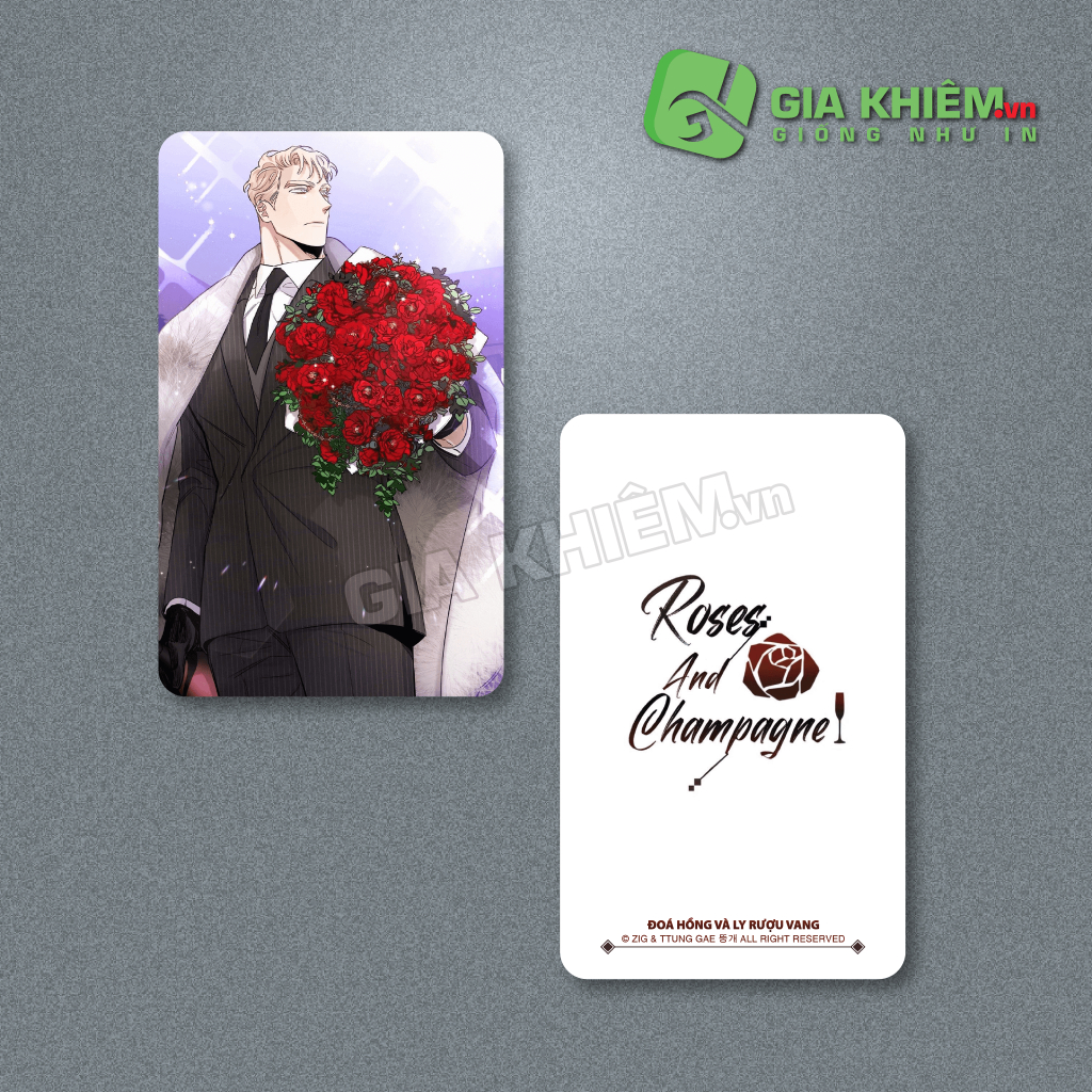 Card bo góc giấy truyện ROSES & CHAMPAGNE - HOA HỒNG VÀ LY RƯỢU VANG ...