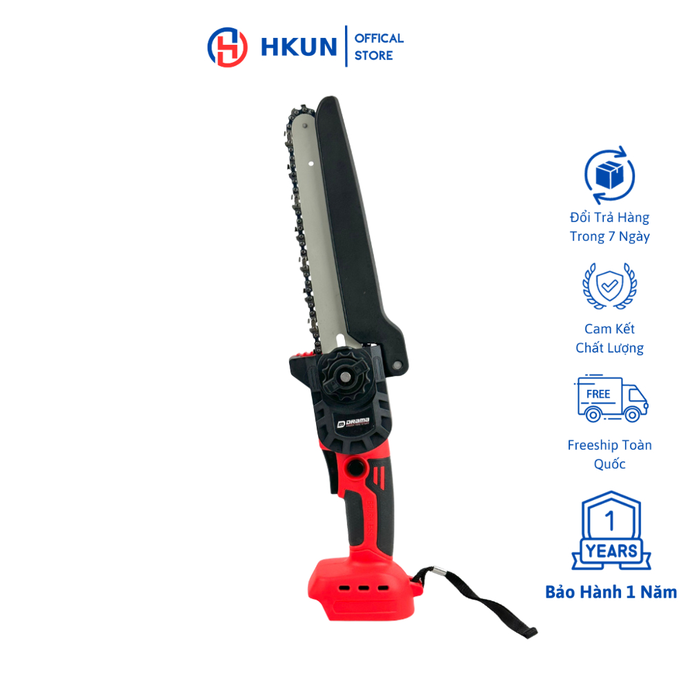 Thân Máy cưa xích Pin DRAMA không chổi than lam xích 8inch dùng chân pin phổ thông M21