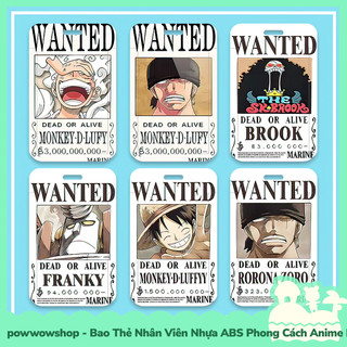 [Sẵn VN - Hỏa Tốc] Bao Đựng Thẻ Nhân Viên Nhựa ABS Phong Cách Nhân Vật Anime Manga One Piece Wanted