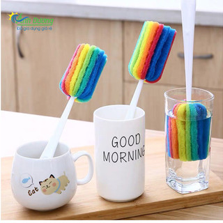 Cây Rửa Cốc Ly 7 Màu - Dụng Cụ Cọ Bọt Biển Rửa Vệ Sinh Bình Sữa