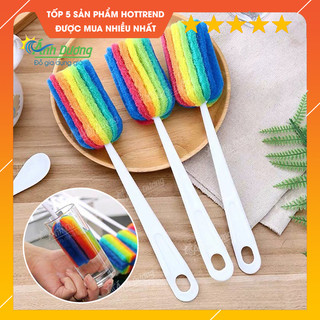 Cây Rửa Cốc Ly 7 Màu - Dụng Cụ Cọ Bọt Biển Rửa Vệ Sinh Bình Sữa