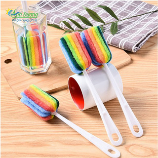 Cây Rửa Cốc Ly 7 Màu - Dụng Cụ Cọ Bọt Biển Rửa Vệ Sinh Bình Sữa