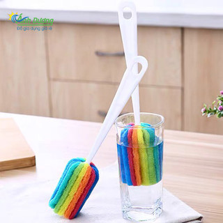 Cây Rửa Cốc Ly 7 Màu - Dụng Cụ Cọ Bọt Biển Rửa Vệ Sinh Bình Sữa