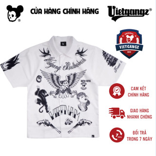 Áo Sơ Mi Unisex Form Rộng Phong Cách Đường Phố Chính Hãng VIETGANGZ "Dân Chơi"  COTTON 100% Thấm Hút Mồ Hôi Cực Tốt
