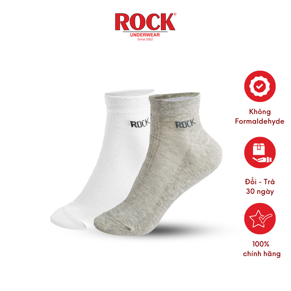 Set 2 Đôi tất nam cao cấp cổ thấp ROCK UNDERWEAR VA 502, ngăn mùi, thấm hút, kháng khuẩn
