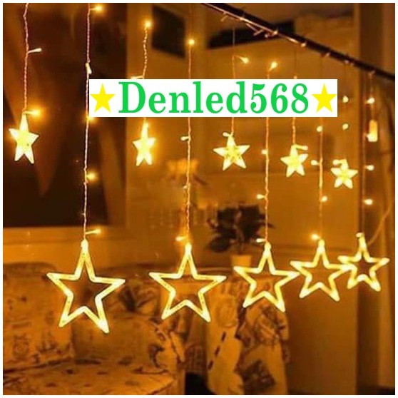 Dây led rèm trang trí thả mành hình Ngôi Sao Vàng 3 mét 12 sao | Shopee ...