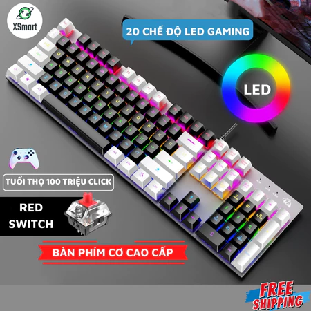 Bàn Phím CƠ Cao Cấp Ziyou K1 LED 20 Chế Độ Cực Đẹp, Trục Cơ RED SWITCH Gõ Siêu Êm, Phím Full Size Cho Máy Tính Laptop