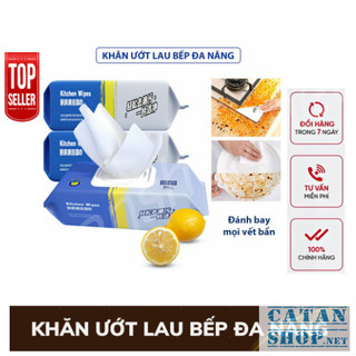 [80 tờ] Khăn ướt lau bếp đa năng, Giấy ướt vệ sinh nhà bếp, Bát đĩa siêu dai an toàn cho da tay, khăn cỡ lớn BepXanh