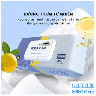 [80 tờ] Khăn ướt lau bếp đa năng, Giấy ướt vệ sinh nhà bếp, Bát đĩa siêu dai an toàn cho da tay, khăn cỡ lớn BepXanh
