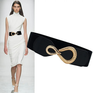 Đai váy liền, đai đầm liền, áo sơ mi, jumpsuit bản rộng, chun co giãn, móc khóa kim loại họa tiết hình số 8 W77