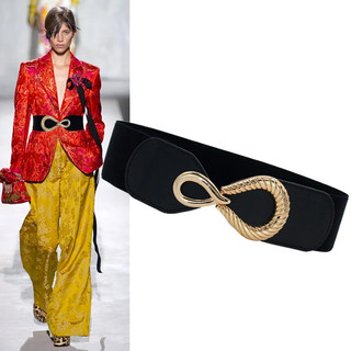 Đai váy liền, đai đầm liền, áo sơ mi, jumpsuit bản rộng, chun co giãn, móc khóa kim loại họa tiết hình số 8 W77