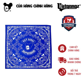 Khăn Bandanas màu xanh dương chính hãng VIETGANGZ phối đồ streetstyle