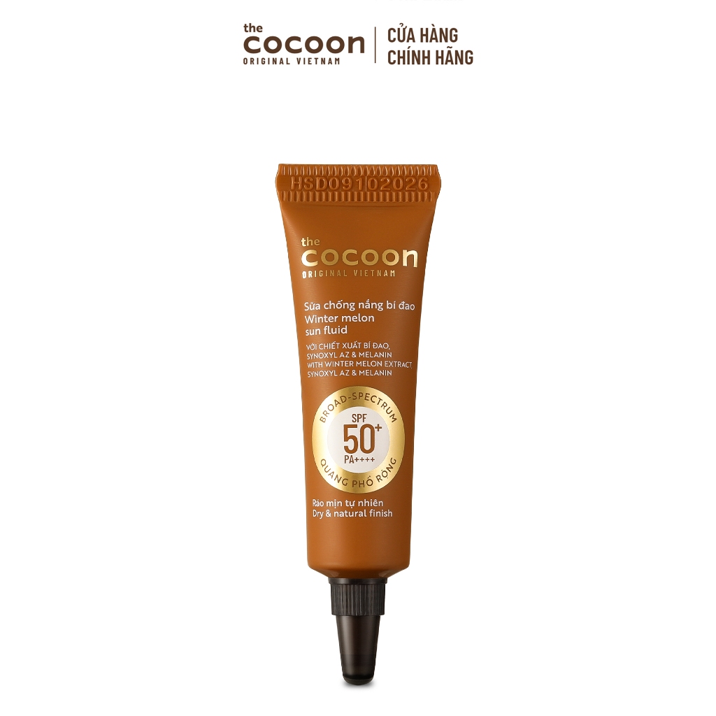 HÀNG TẶNG KHÔNG BÁN - Combo 2 Trial size - Sữa chống nắng bí đao ráo mịn tự nhiên SPF 50+, UVA-PF 62.6 Cocoon 5ml