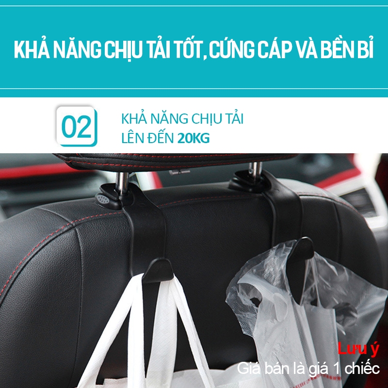 Móc treo đồ đa năng cài sau ghế oto xe hơi, móc giá kẹp ghế chữ S giữ đồ sau ô tô- phụ kiện đồ chơi ôtô