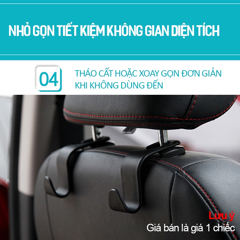 Móc treo đồ đa năng cài sau ghế oto xe hơi, móc giá kẹp ghế chữ S giữ đồ sau ô tô- phụ kiện đồ chơi ôtô