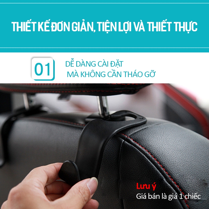 Móc treo đồ đa năng cài sau ghế oto xe hơi, móc giá kẹp ghế chữ S giữ đồ sau ô tô- phụ kiện đồ chơi ôtô