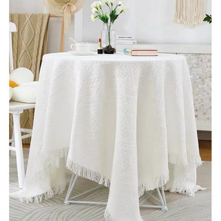Khăn trải bàn sợi cotton thô dệt 3D, dày dặn phong cách Bắc Âu decor 90