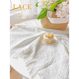 Khăn trải bàn sợi cotton thô dệt 3D, dày dặn phong cách Bắc Âu decor 90
