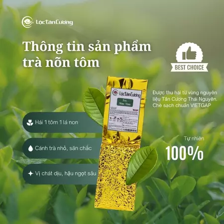 Trà Nõn Tôm Thái Nguyên Lộc Tân Cương Túi 100g - trà bắc Thái Nguyên, trà Tân Cương chính gốc