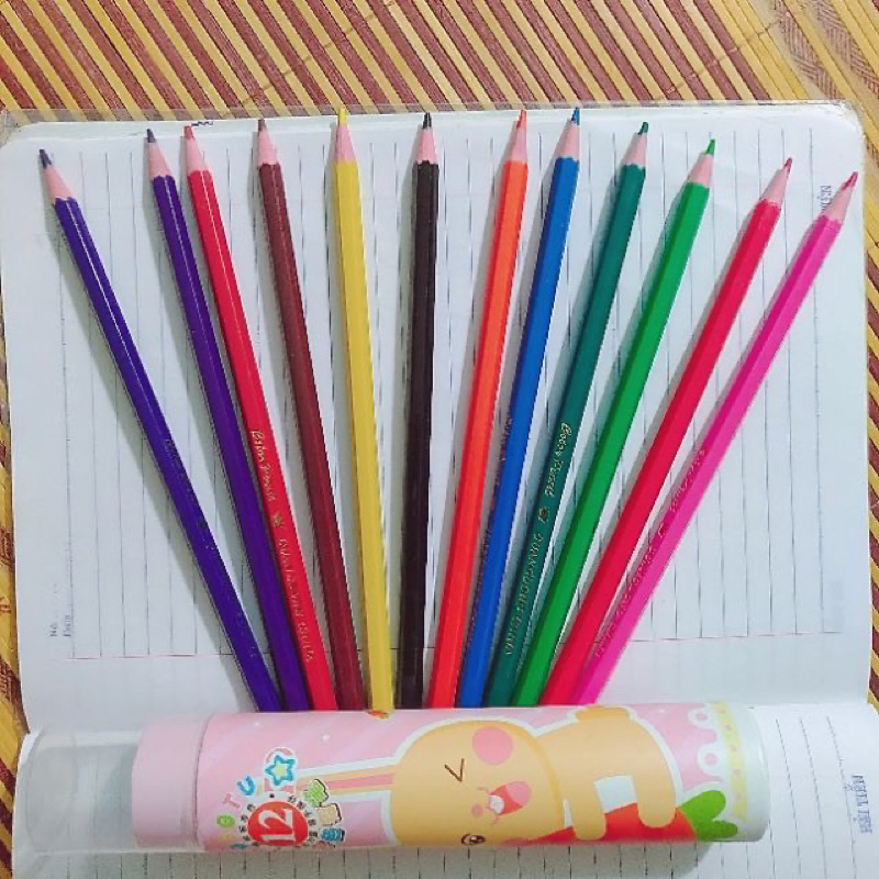 Ảnh Bút chì tô màu (ống 12 màu nắp kèm chuốt) viết chì màu 1