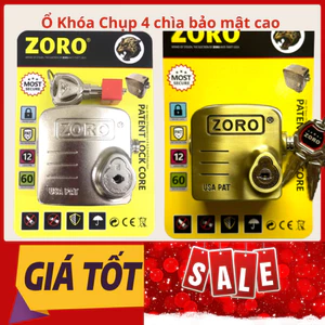 Ổ Khóa Chụp Báo Động ZORO 7P Kim Loại Cao Cấp Chống Cắt Toàn Diện, Chống Trộm Chính Hãng Bảo Hành 12 Tháng