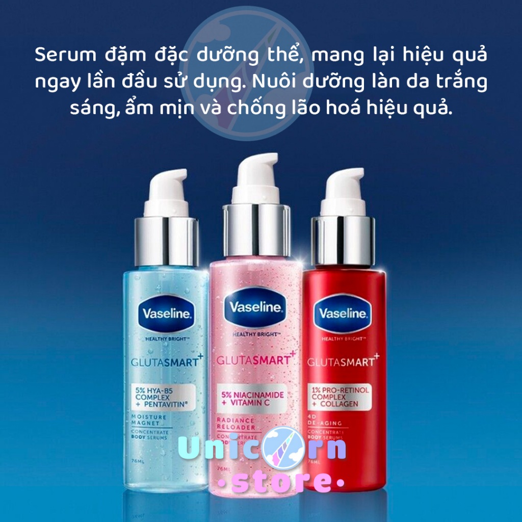 Serum Dưỡng Da Tinh Chất Cô Đặc Vaseline Healthy Bright GlutaSmart Body Serum 76ml