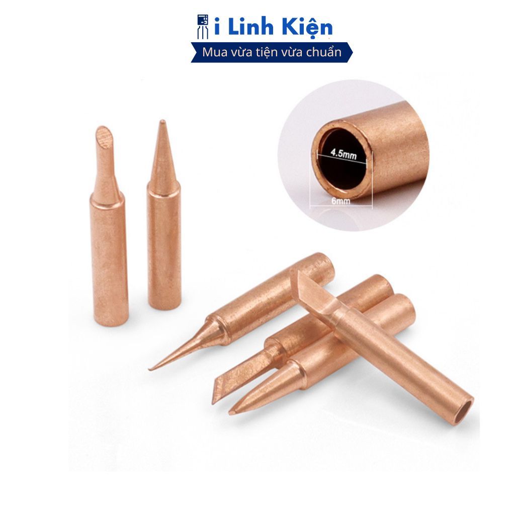 Đầu mỏ hàn, mũi hàn 936 bộ 5 mũi hàn thông dụng gia nhiệt nhanh chính hãng ilinhkien.