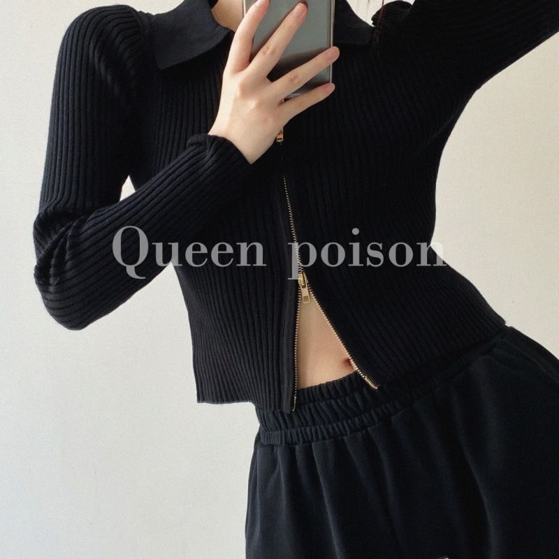 (Sẵn) Áo khoác len cardigan khoá zip 2 chiều  mùa thu đông thời trang nữ phong cách cá tính CDG003 - Tiktik