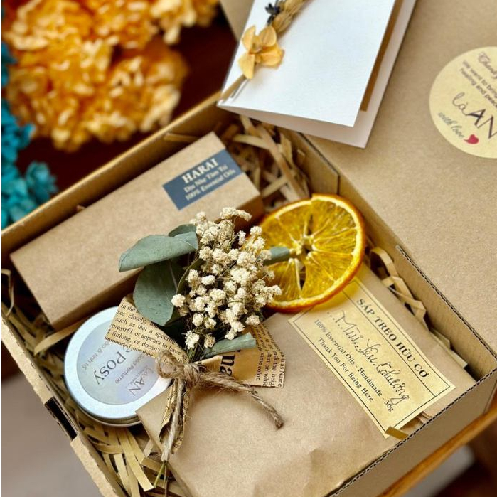 Set quà tặng handmade Nến thơm tinh dầu organic mang năng lượng chữa lành