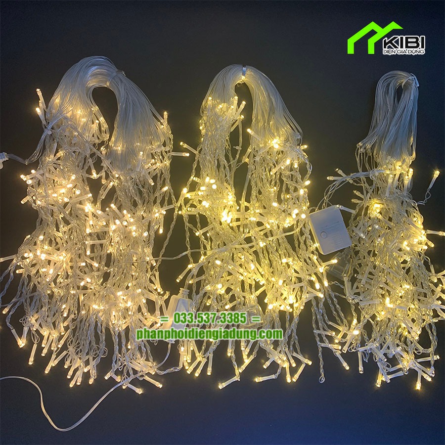 Bộ đèn led thả rèm mưa, thác nước, đèn led dây (6m, 8m, 12m, 16m ...