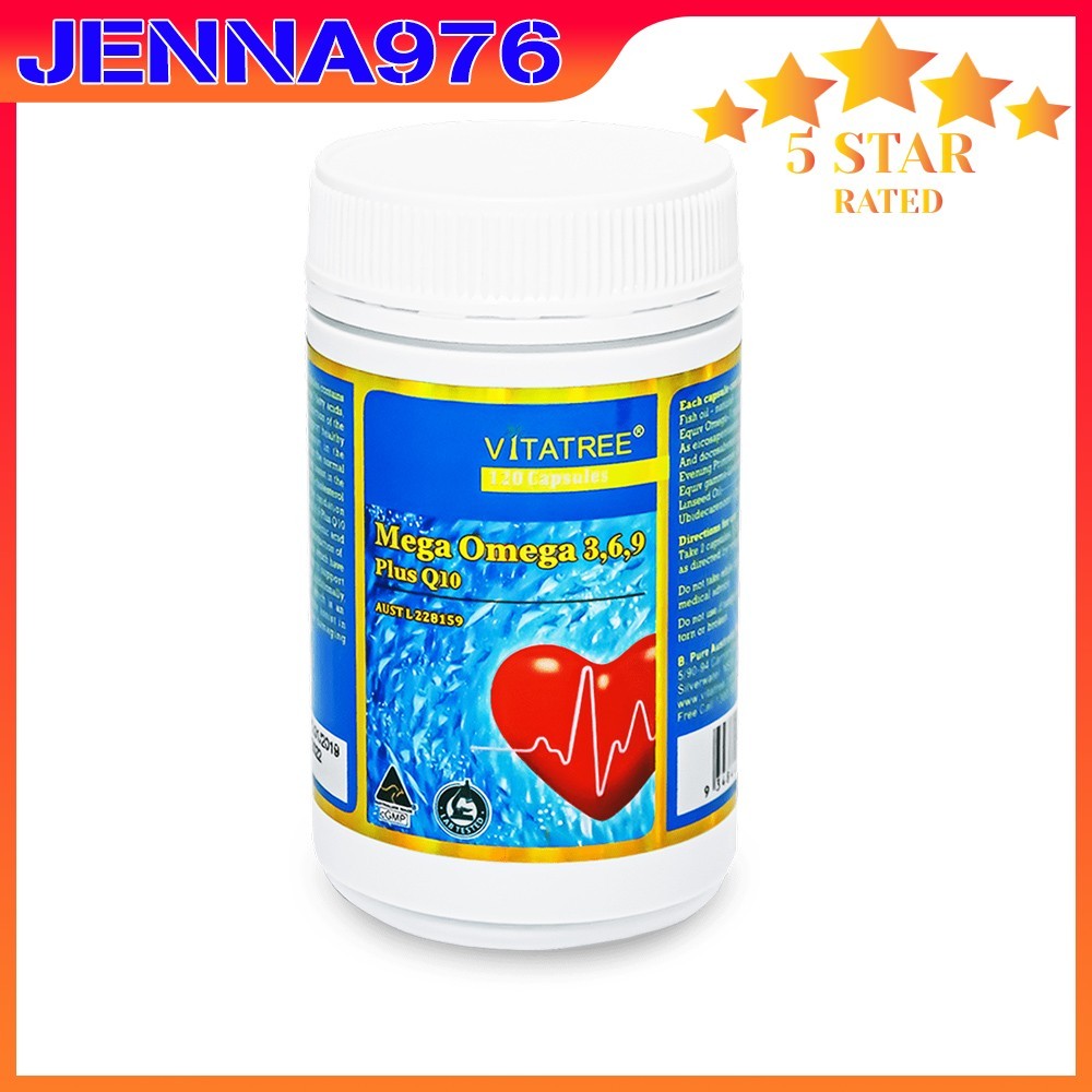 Viên Uống Hỗ Trợ Tim Mạch Vitatree Mega Omega 3,6,9 Plus Q10 Hộp 120