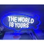Đèn led neon " The World Is Yours" đa dạng màu sắc trang trí quán cafe, phòng ngủ tạo phong cách riêng | Ccneon