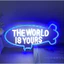 Đèn led neon " The World Is Yours" đa dạng màu sắc trang trí quán cafe, phòng ngủ tạo phong cách riêng | Ccneon