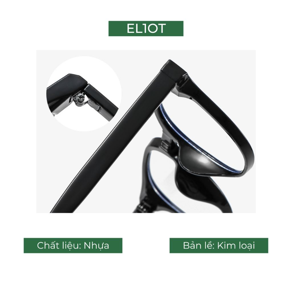 Kính cận vuông nam nữ ELIOT Eyewear chất liệu nhựa phụ kiện thời trang 627