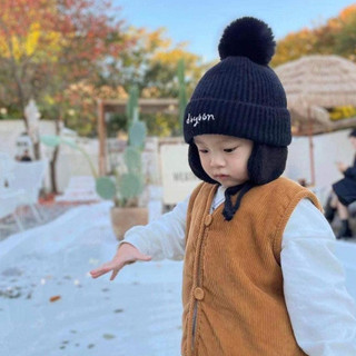 Mũ Len Bịt Tai THÊU TÊN Siêu ấm Cho Bé 2 đến 8 tuổi, Mũ Len dệt kim lót lông, bịt tai siêu ấm phcng cách Hàn Quốc